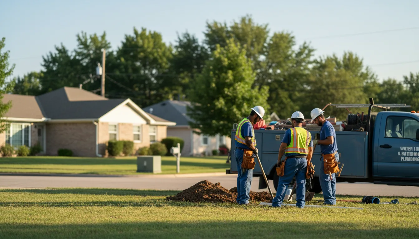 Residential water line and bathroom plumbing service in Owen, WI